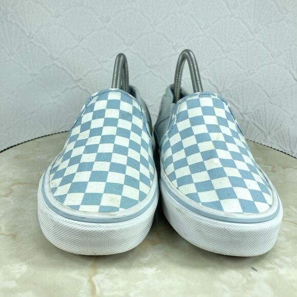 Vans Slip On Checkerboard Skate Shoes 8.5 Blue Streetwear Casual Comfort Sneaker - Picture 3 of 13